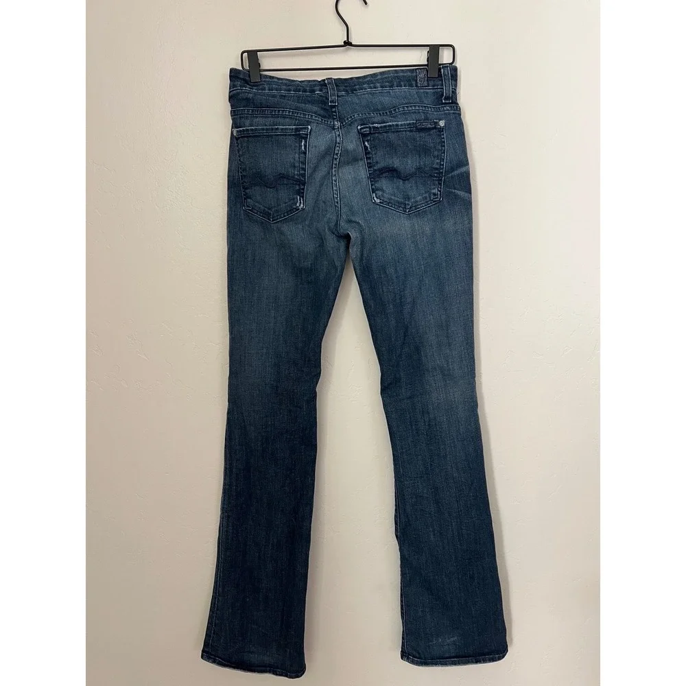 7 For All Mankind Kimmie Bootcut Jeans Dark Wash Stretch Denim Size 28